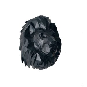 Figurine géométrique de tête de lion cubisme – Animal Leo pour décoration murale