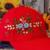 Casquette de baseball pour femme brodée à la main avec motif rose
