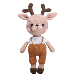 Amigurumi Cerf en Peluche pour Enfants – Jouet Doux et Câlin