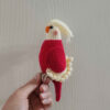 Amigurumi Perruche Cockatiel Lutino à Face Blanche en Peluche – Jouet en Crochet Adorable et Détaillé