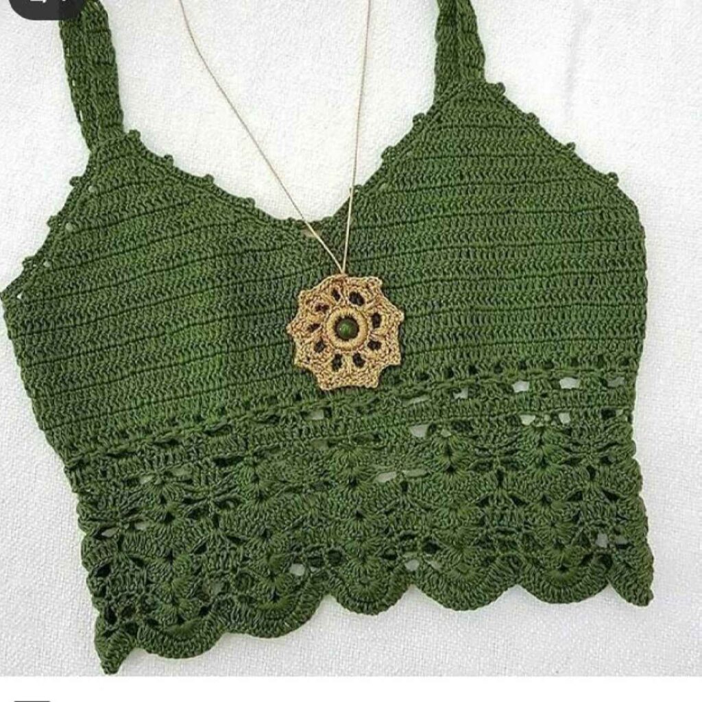 Top court en crochet tissé à la main pour femmes modèle Pearl