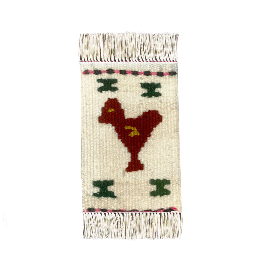 Sous-verre Kilim Persan Tissé à la Main avec Motif d'Oiseau (x3)