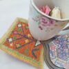 Sous-verre Kilim Persan en Laine Tissé à la Main Motif Géométrique