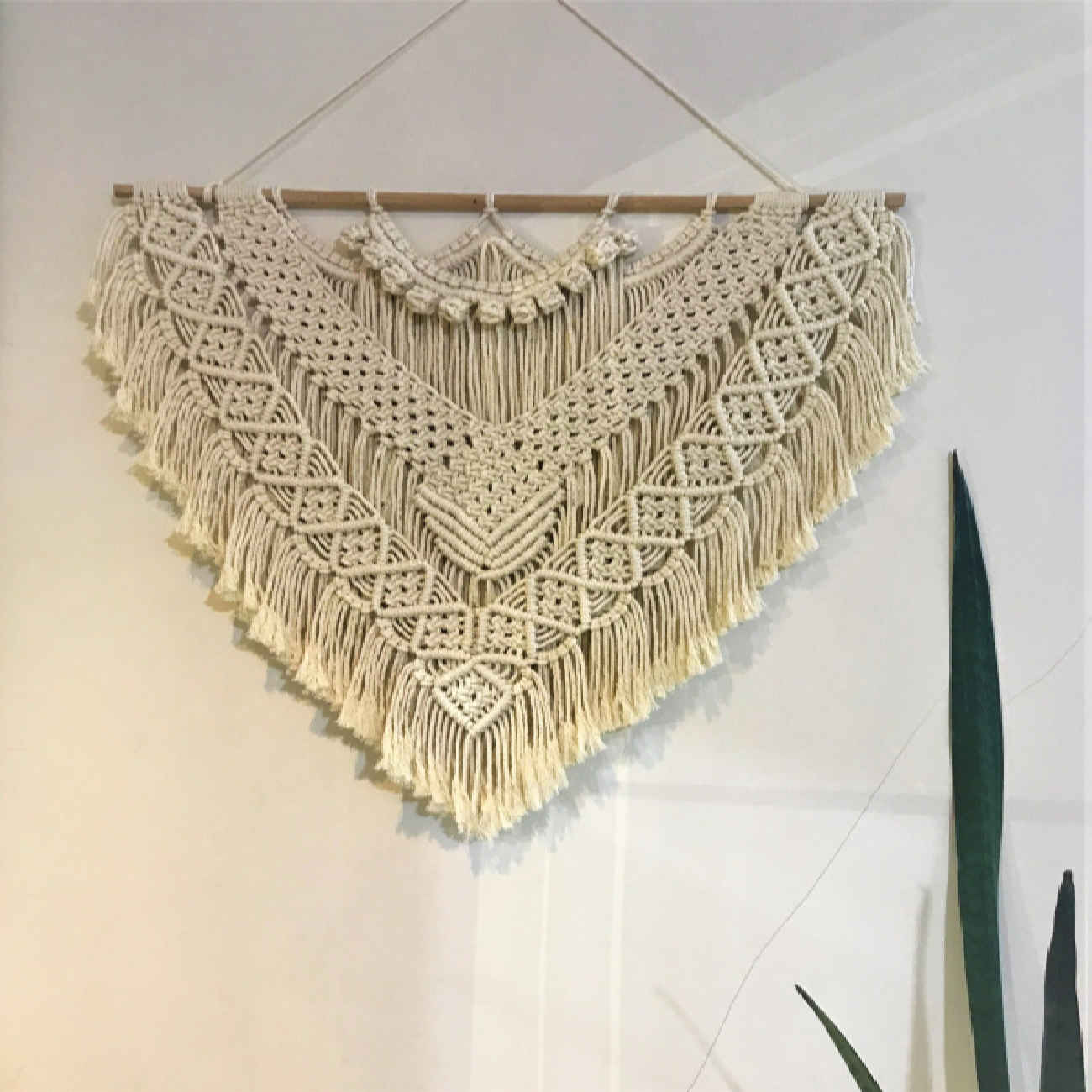 Décoration d’intérieur – Tenture murale en macramé, art bohème, modèle paille