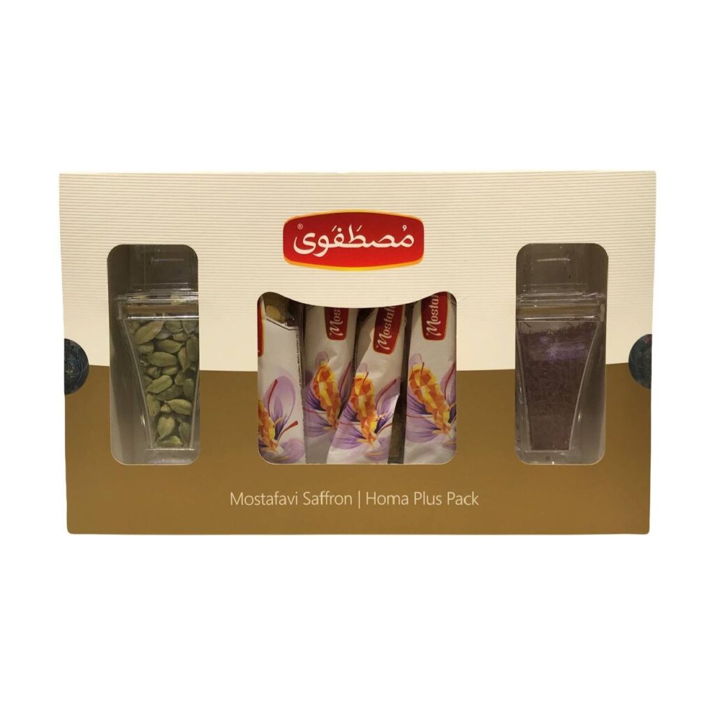Coffret cadeau safran iranien authentique Negin 3g avec cardamome & bonbons durs Nabat