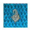Nappe Persane Imprimée en Bloc Ghalamkari à Isfahan Paisley Bleue 4 Places