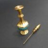 Surma Dani Persan en Laiton avec Turquoise pour Stocker le Khol
