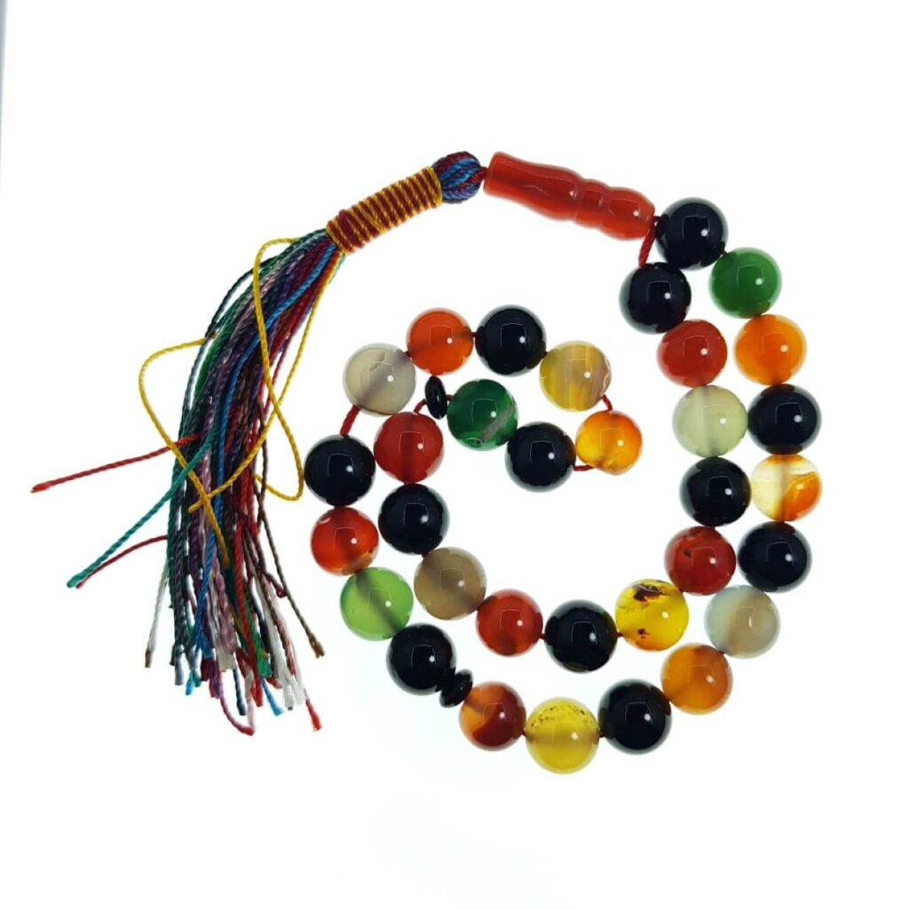Chapelet islamique en agate “Omolbanin” avec 33 perles