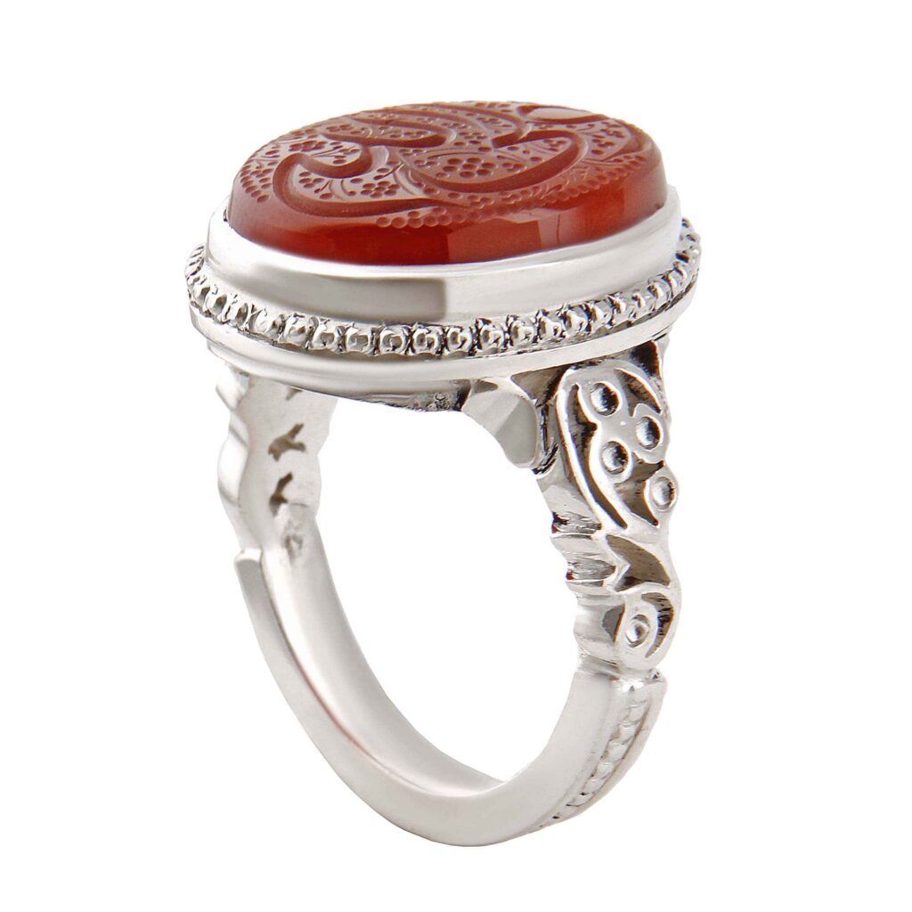 Bague en argent Agate Islamique pour homme Élégance Wali Allah Artisanale