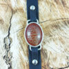 Bracelet islamique avec cuir et pierre agate ajustable Surah Al-Kafirun