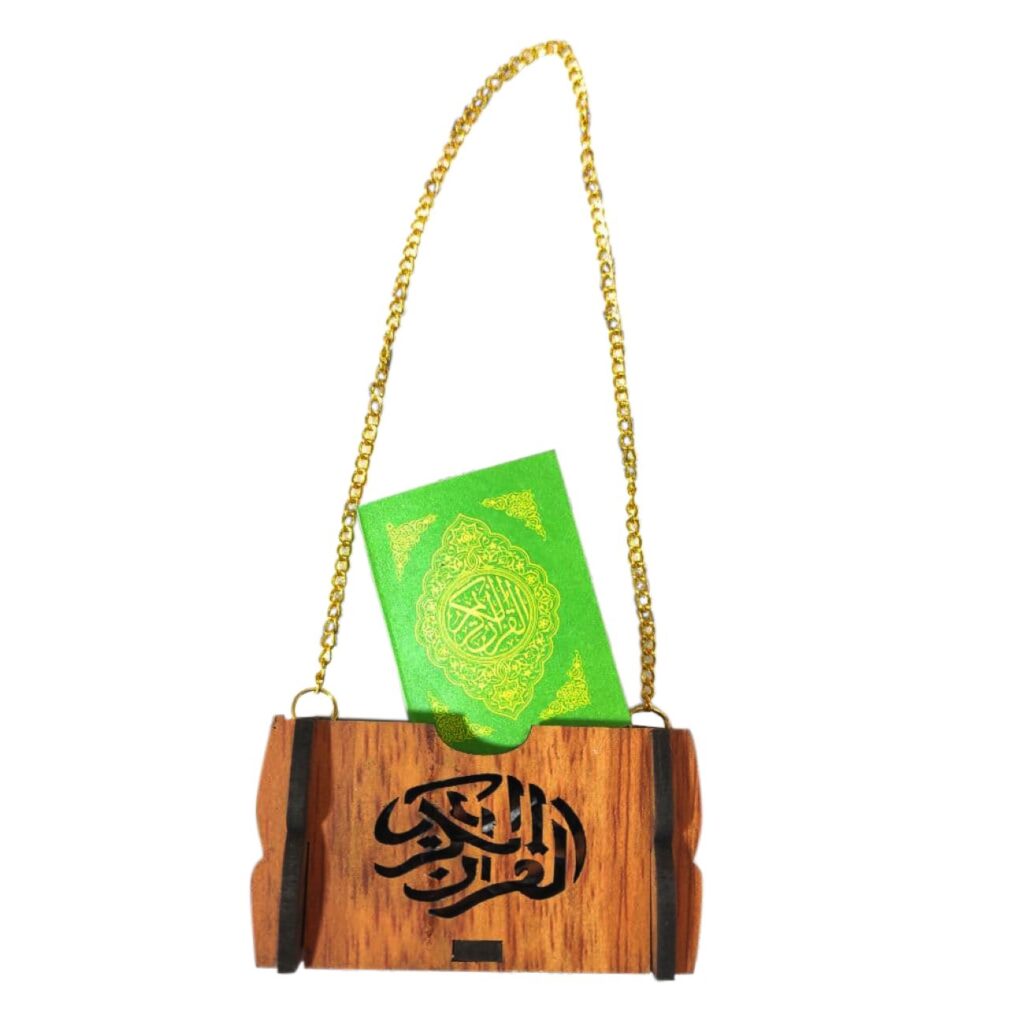 Pendentif de Miroir Arrière-Vue de Voiture Islamique Suspendu avec Coran de Poche 4 Qul Surah