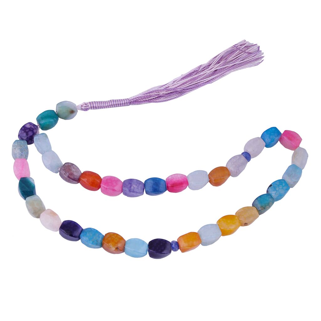 Chapelet islamique en agate de Madagascar avec 33 perles