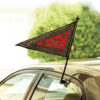Drapeau Triangulaire Islamique de Muharram avec Poteau Ya Aba Abdillah Al Hussain Convient pour Voiture (x2) Tapisserie Murale
