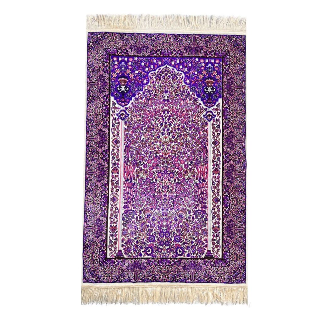 Tapis de prière islamique Sajada rembourré en polyester violet