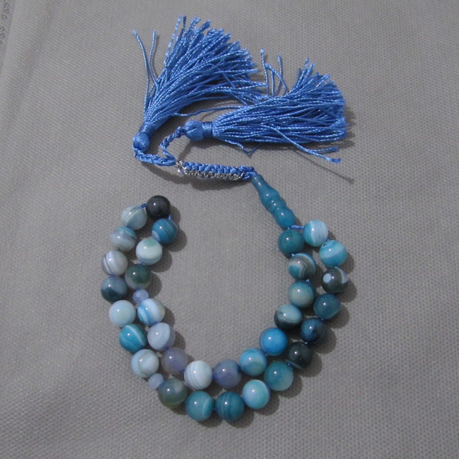 Chapelet islamique Sulemani Hakik bleu – 33 perles de prière