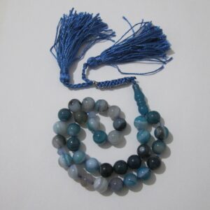 Chapelet islamique Sulemani Hakik bleu – 33 perles de prière
