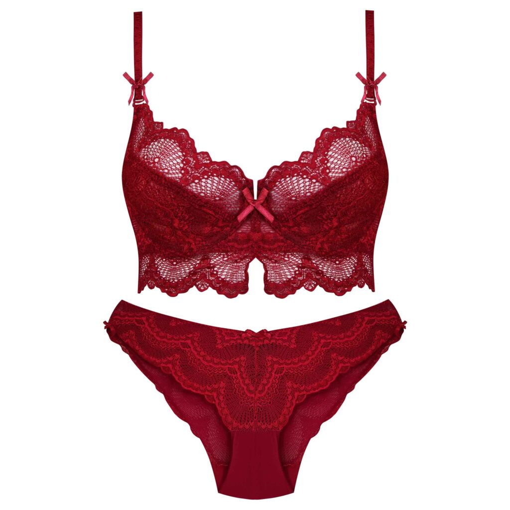 Ensemble de lingerie soutien-gorge en dentelle & string Guipure pour femmes