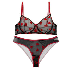 Ensemble de lingerie soutien-gorge en dentelle & string Guipure pour femmes avec design Teddy