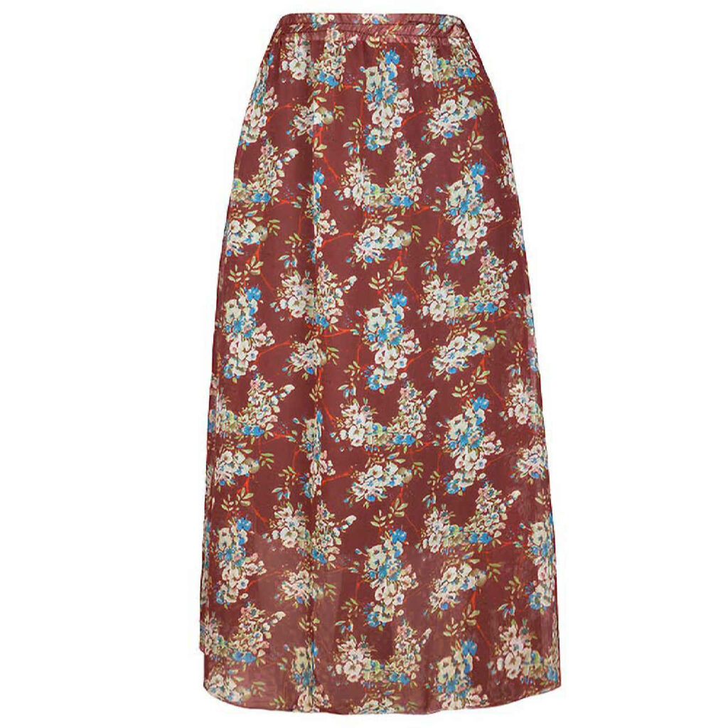 Jupe longue à motif floral pour femmes