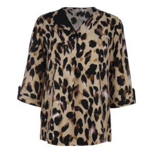 Blouse à manches longues pour femmes avec design léopard