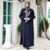 Abaya coupe ample pour femmes musulmanes en bleu marine