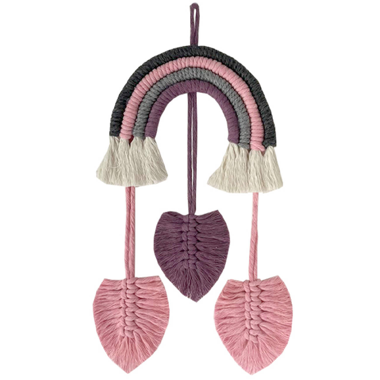 Tenture murale en macramé – Art bohème, modèle Rainbow