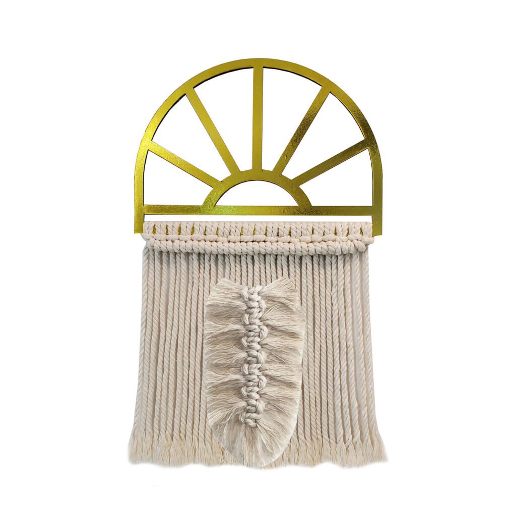 Tenture murale en macramé - Art bohème, modèle Window