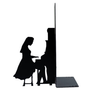 Serre-livres en métal design pianiste femme – idéal pour studios de musique