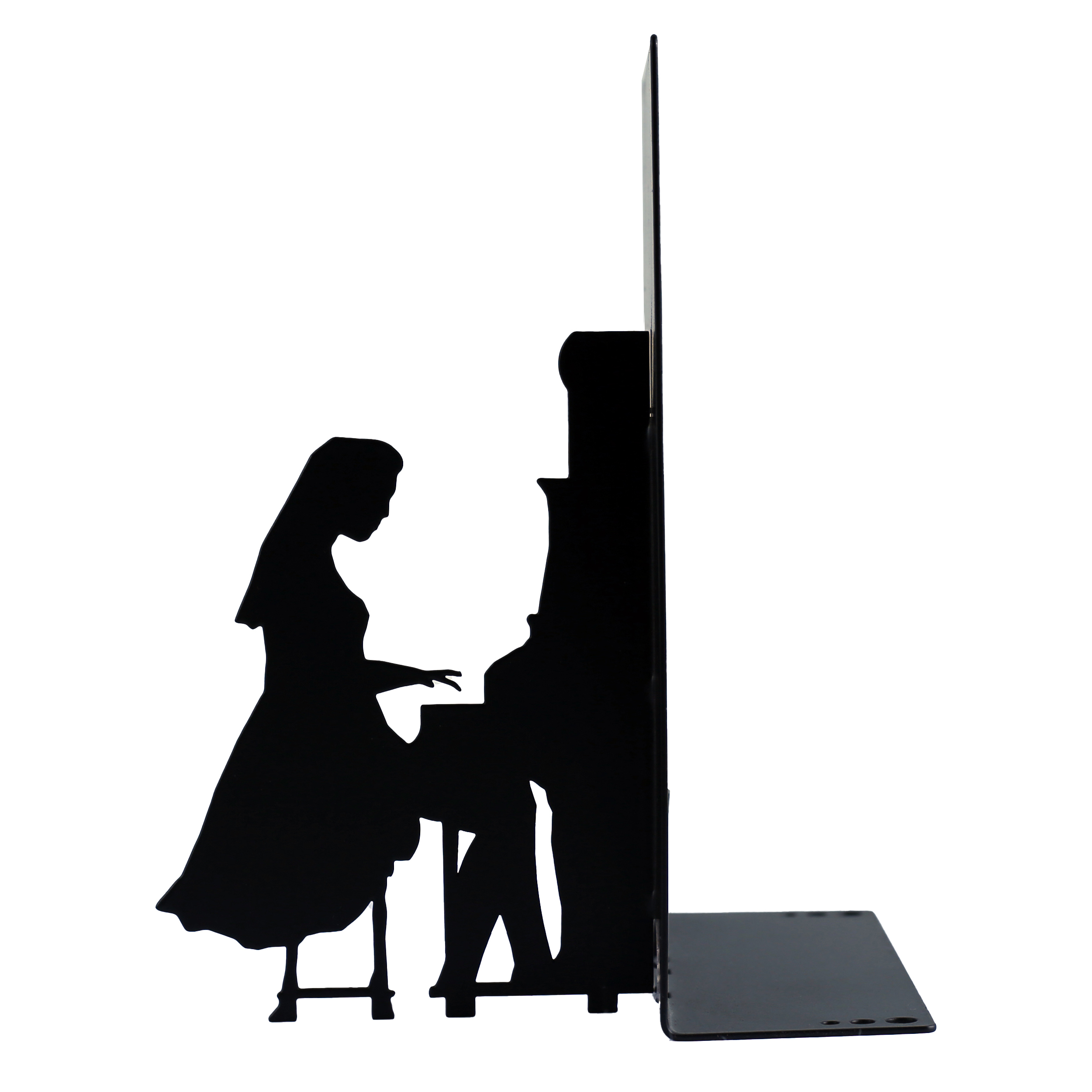 Serre-livres en métal design pianiste femme – idéal pour studios de musique