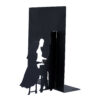 Serre-livres en métal design pianiste femme – idéal pour studios de musique