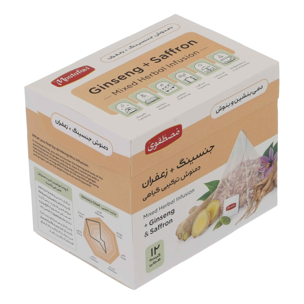 Mostafavi Mélange de Thé Herbal : Ginseng et Safran (5 paquets)