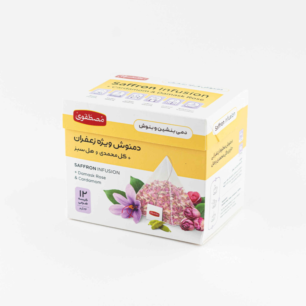 Mostafavi Mélange de Thé Herbal au Safran, Rose de Damas et Cardamome (X6)