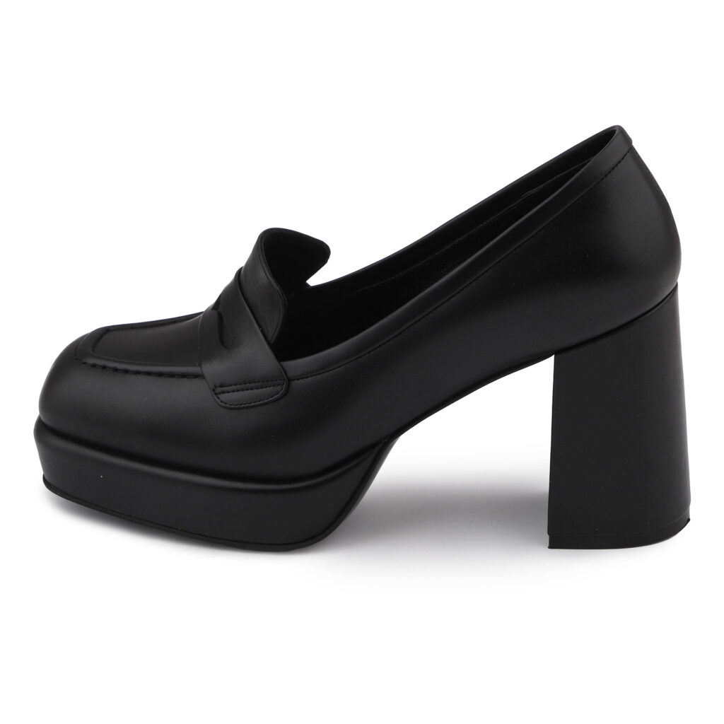 Mocassins à Talons Hauts en Cuir Naturel pour Femmes