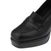 Mocassins à Talons Hauts en Cuir Naturel pour Femmes