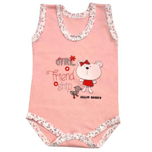 Body nouveau-né fille modèle Ours rose