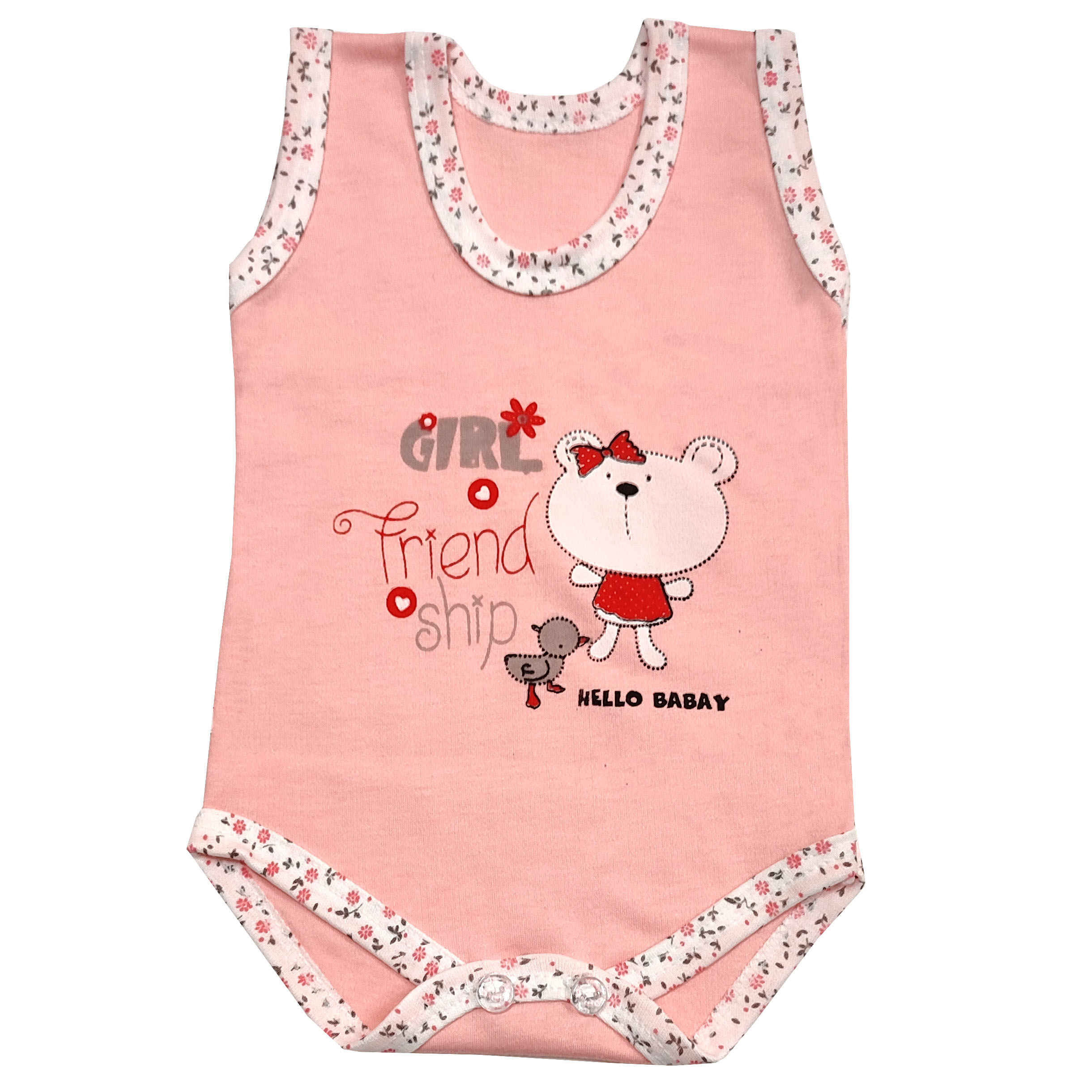 Body nouveau-né fille modèle Ours rose