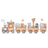 Autocollant mural pour chambre de bébé – Design train d’animaux