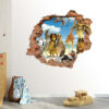 Autocollant mural 3D pour chambre de bébé – Design Madagascar