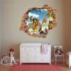 Autocollant mural 3D pour chambre de bébé – Design Madagascar