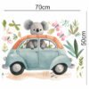 Autocollant mural pour chambre de bébé – Design koala joyeux