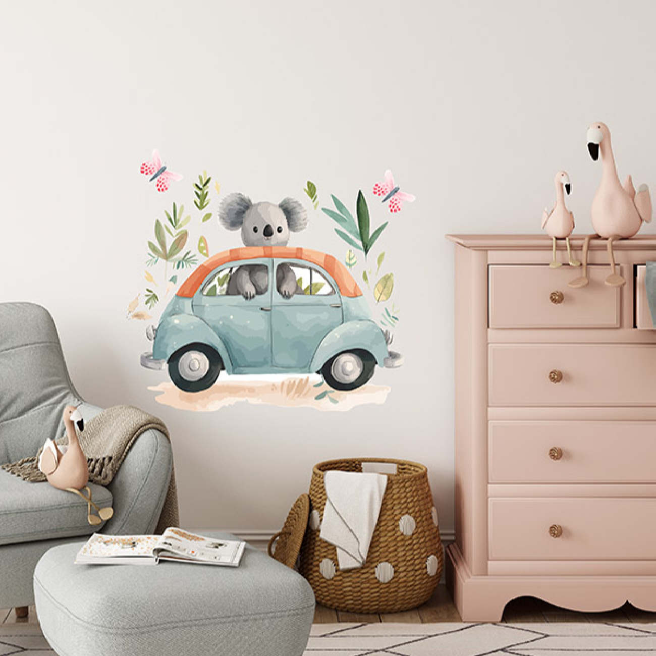 Autocollant mural pour chambre de bébé – Design koala joyeux