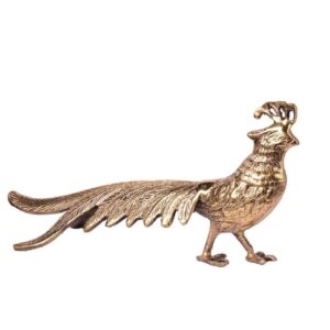 Figurines décoratives de paon en laiton – Sculpture d’oiseau spirituel