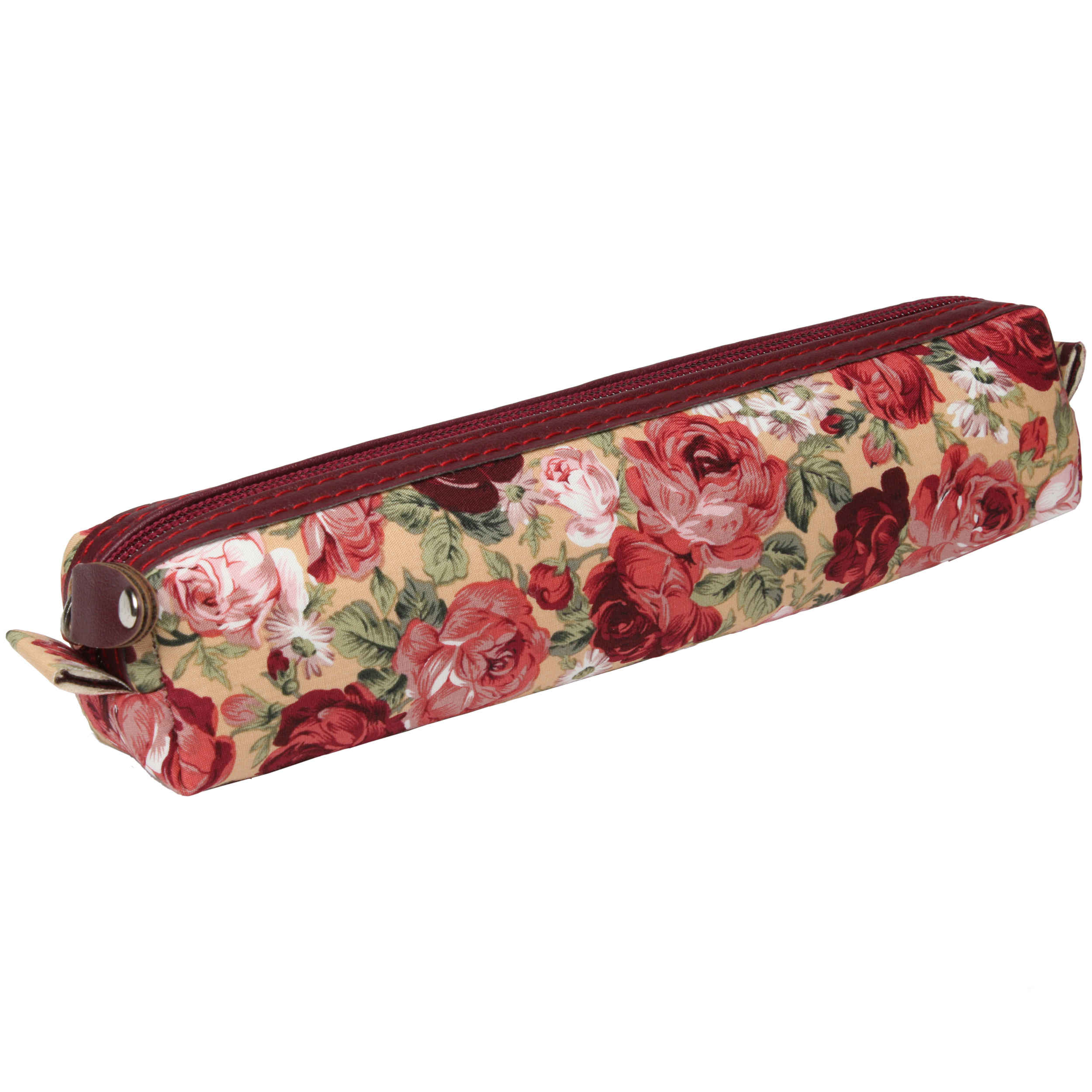 Trousse à crayons avec design floral et fermeture éclair pour fournitures scolaires et de bureau