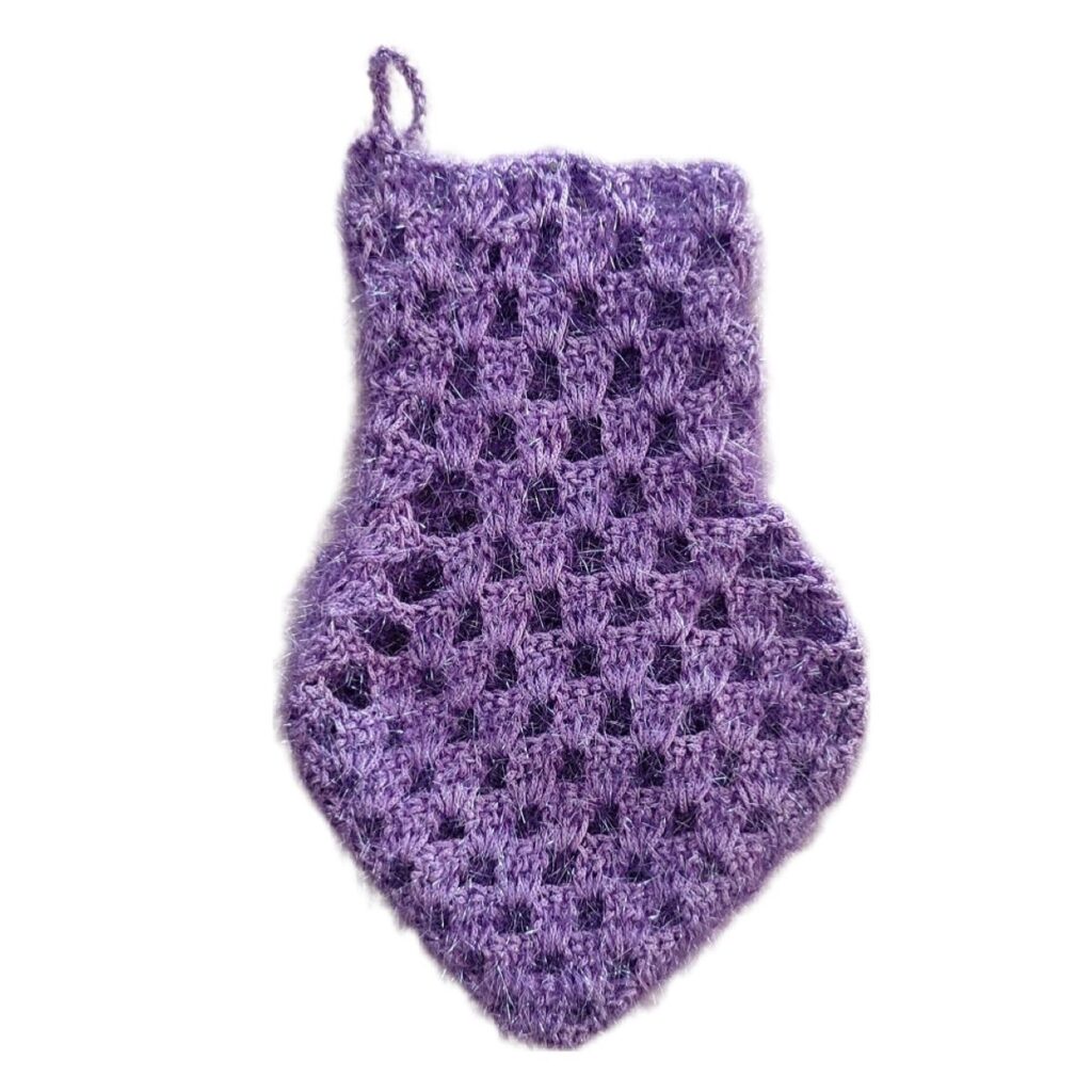 Gant de bain persan 100% soie traditionnel - Gant de douche crocheté violet