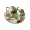 Ensemble de Thé et Café victorienne en Céramique avec Design Fleur Verte