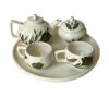 Ensemble de Thé et Café victorienne en Céramique avec Design Fleur Verte