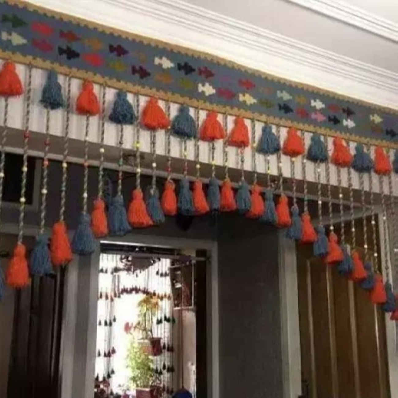 Tenture murale persane à pompons DIY – Motif kilim traditionnel modèle Mehr