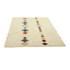 Tapis Gabbeh Persan en laine tissé à la main dans le Fars, géométrique crème