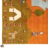Tapis Gabbeh Persan en laine authentique tissé à la main dans le Fars, vie rurale