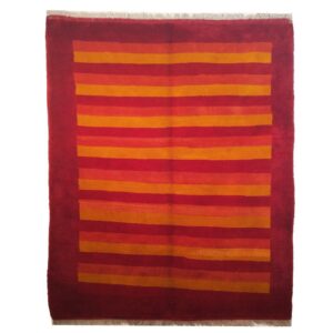 Tapis Gabbeh Persan en laine tissé à la main dans le Fars, rayé